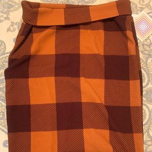 Small Lularoe Cassie pencil skirt FALL plaid